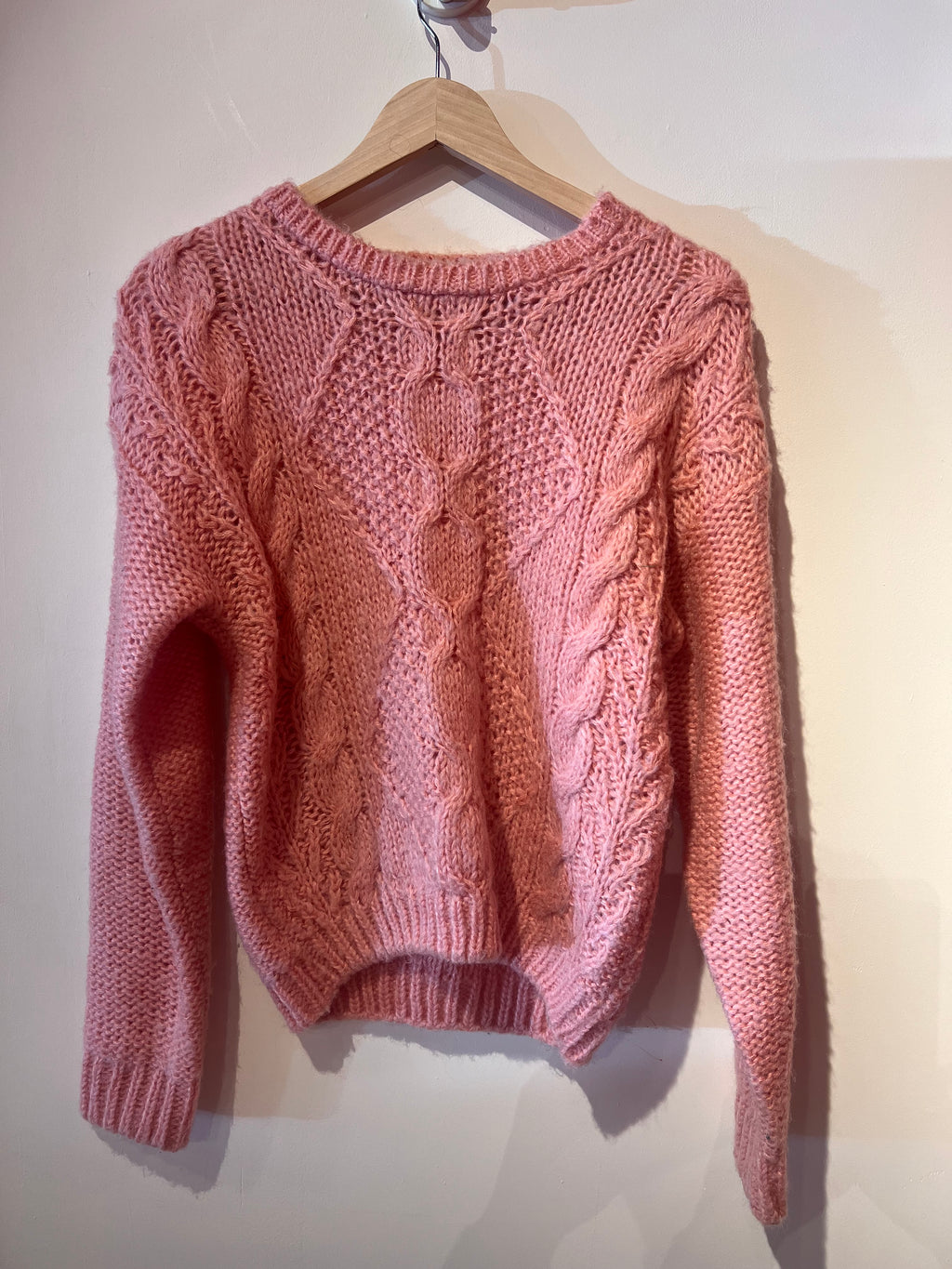 Pink Cable Knit Sweater