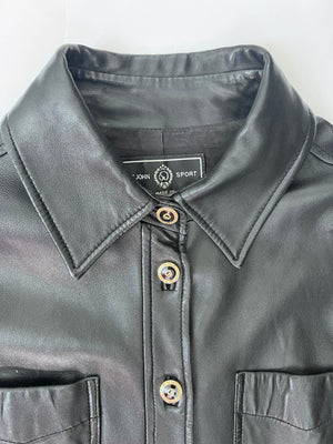 Black Leather Shirt by St. John