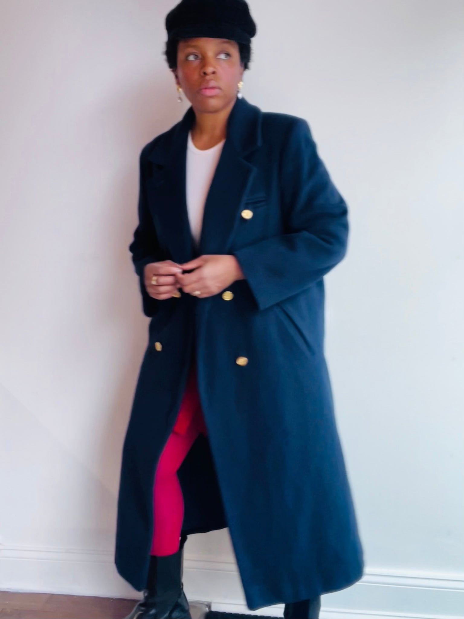 Navy Wool Coat