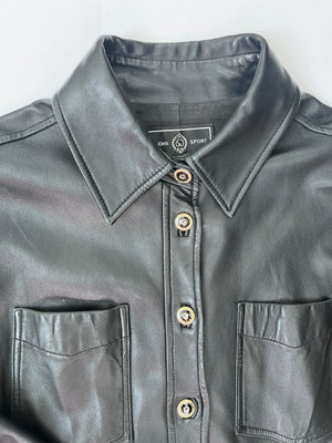 Black Leather Shirt by St. John