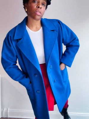 Royal Blue Wool Coat