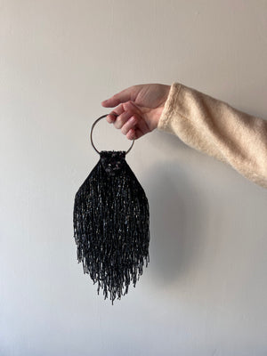 Black Fringe Evening Bag