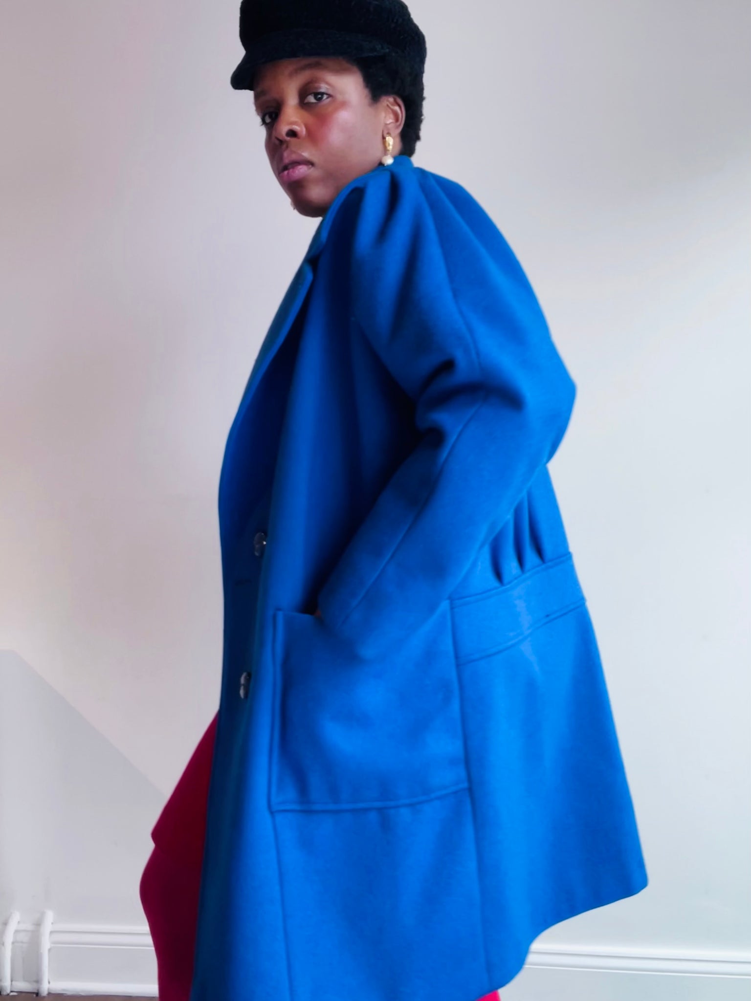 Royal Blue Wool Coat