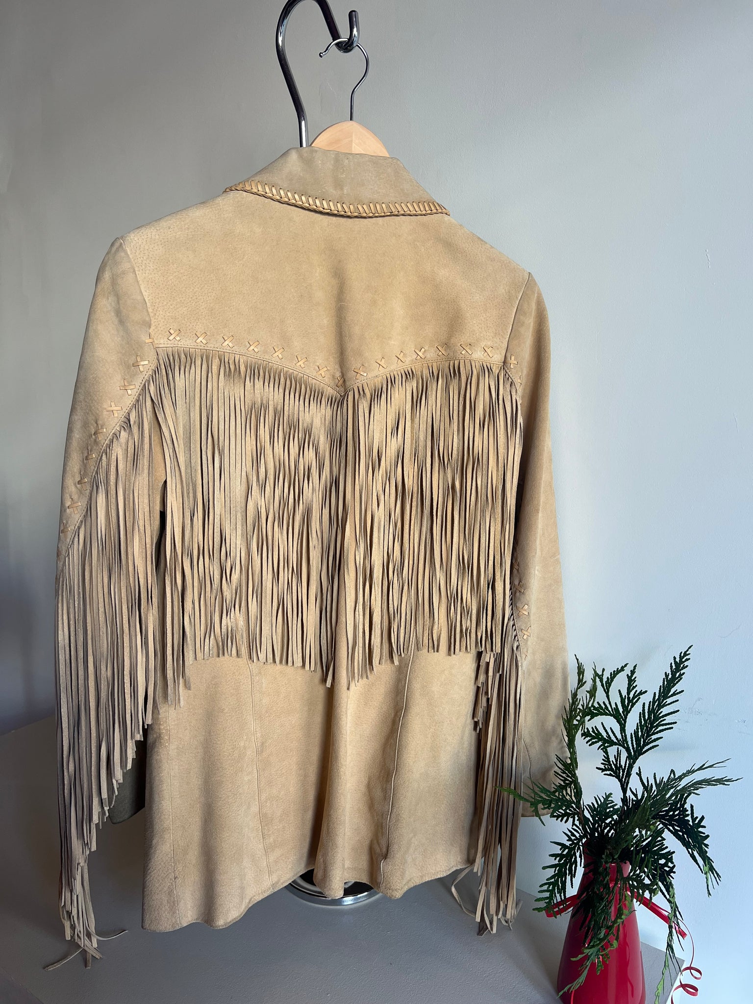 Sand Suede Fringe Jacket