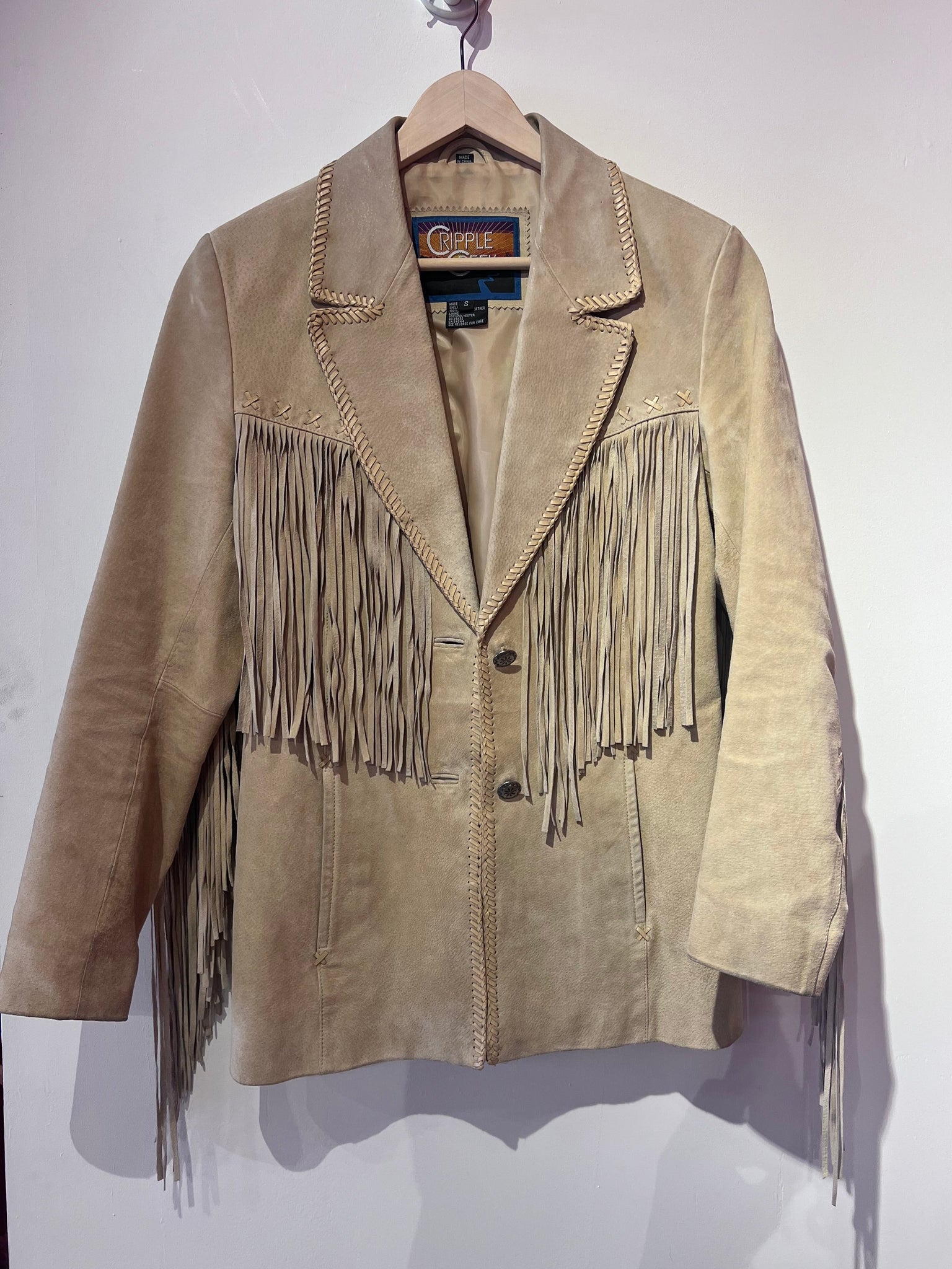 Sand Suede Fringe Jacket