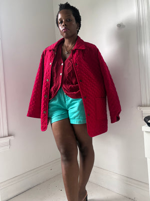 Reversible Red Quilted Cotton Jacket