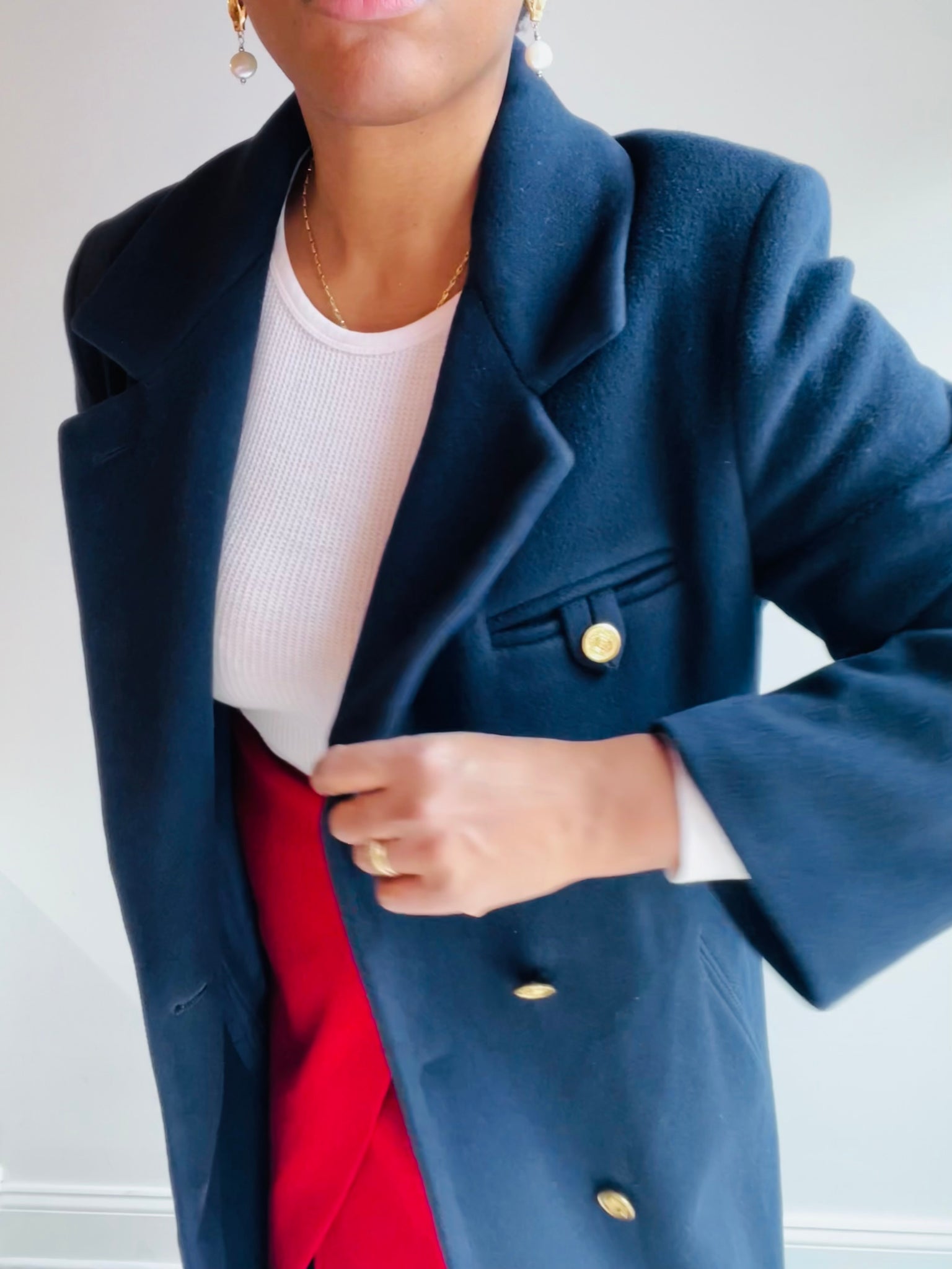 Navy Wool Coat