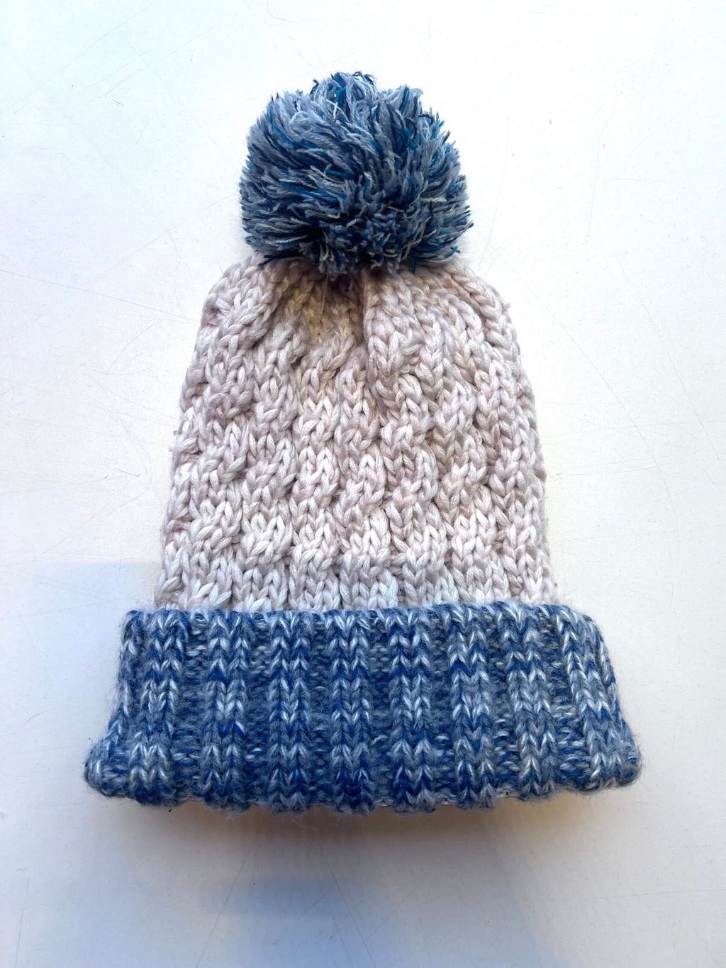 Blue Pom Pom Beanie