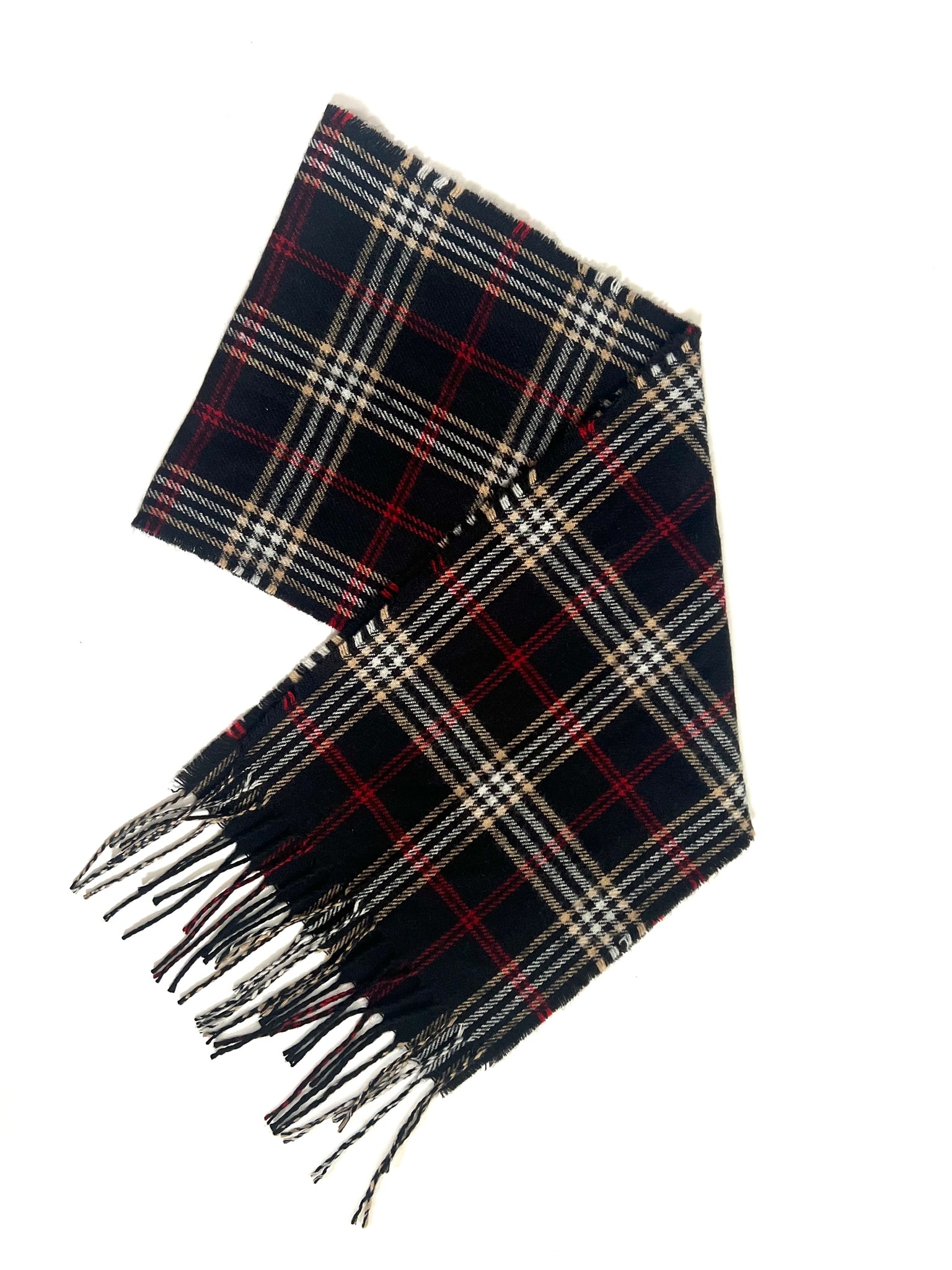 Black Plaid Scarf