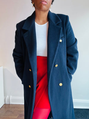 Navy Wool Coat