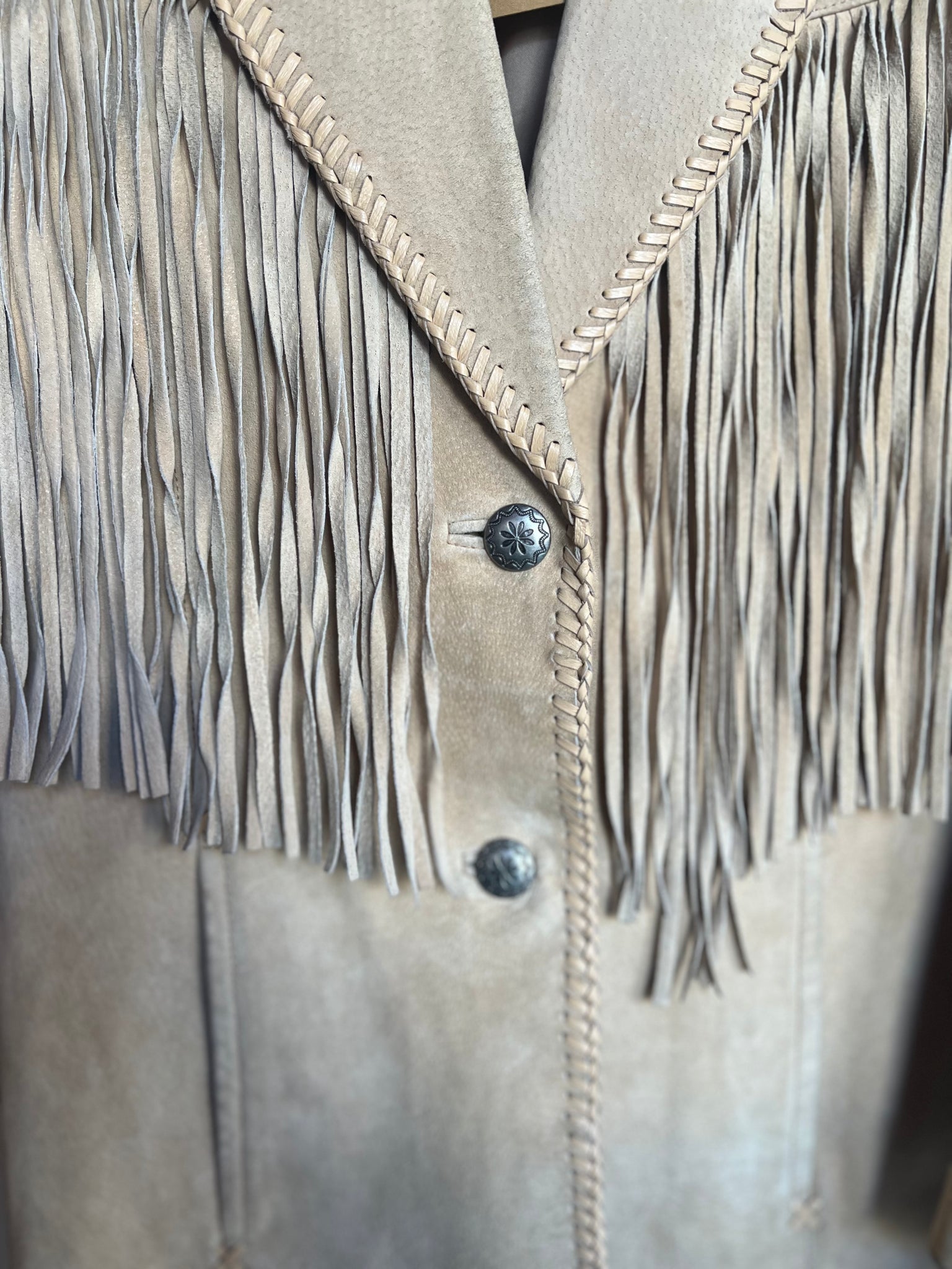 Sand Suede Fringe Jacket