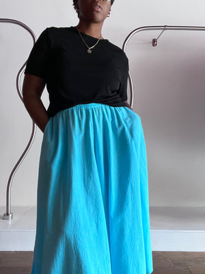 Teal Cotton Swing Skirt