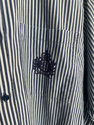 Navy Oxford Crested Shirt