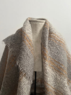 Grey & Cream Mohair Scarf