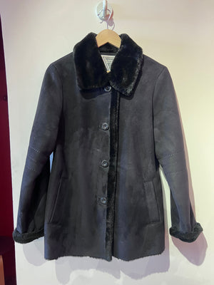 Faux Black Shearling Coat