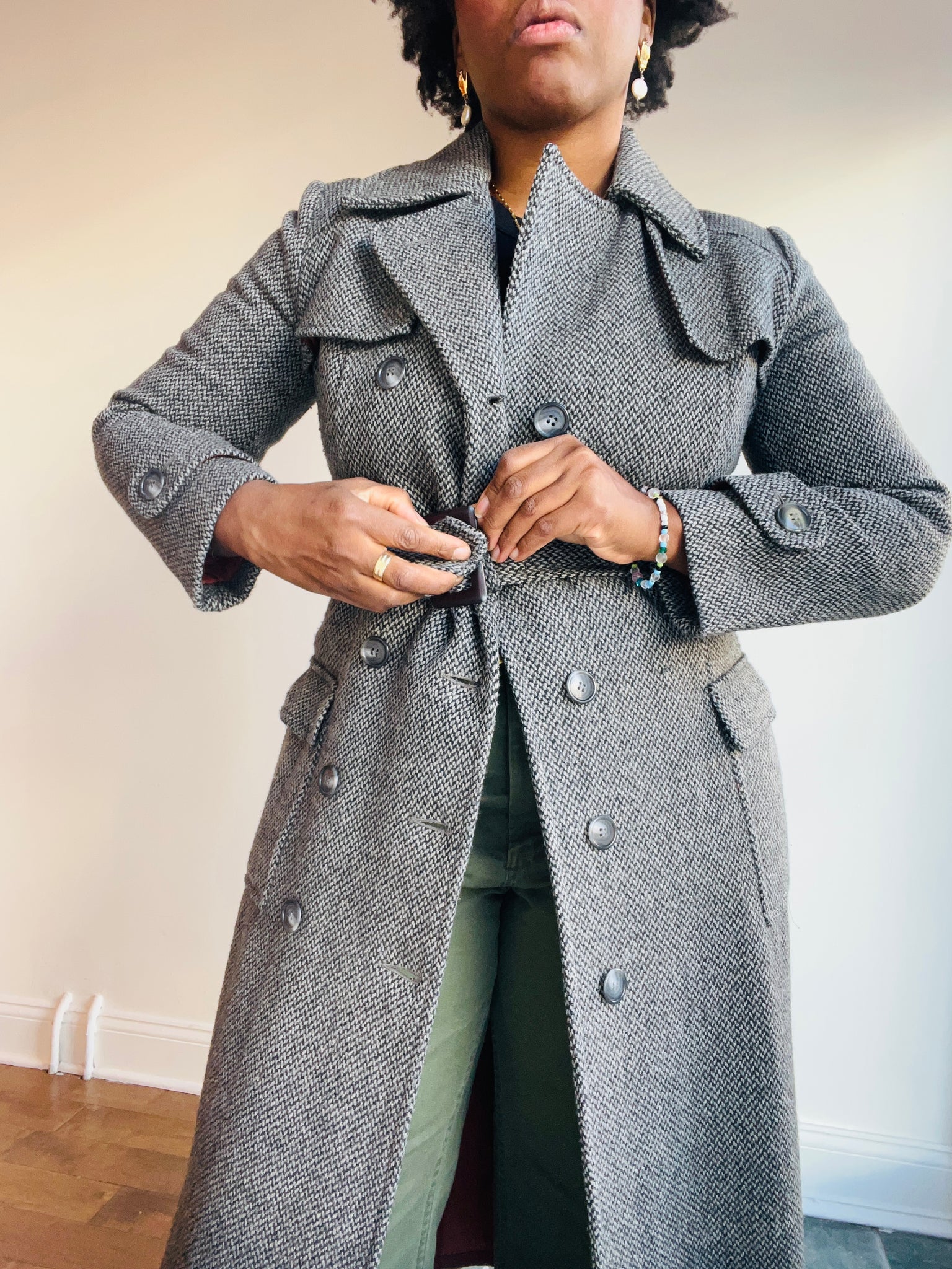 Grey Wool Trench Coat