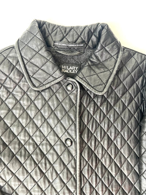 Black Leather Quilted Jacket by Hilary Radley