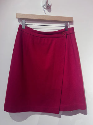 Red Wool Wrap Skirt