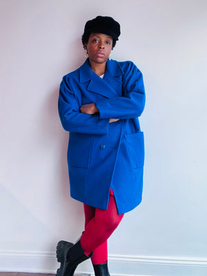 Royal Blue Wool Coat