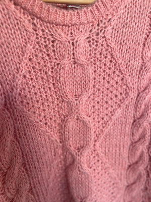 Pink Cable Knit Sweater