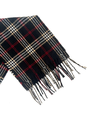 Black Plaid Scarf