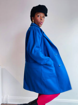 Royal Blue Wool Coat