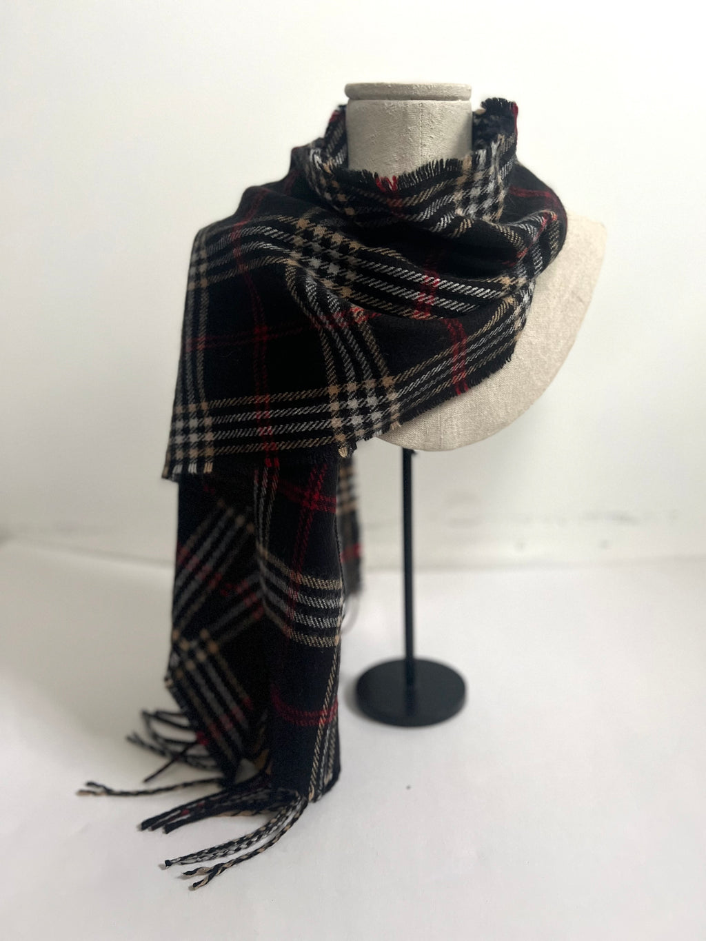 Black Plaid Scarf