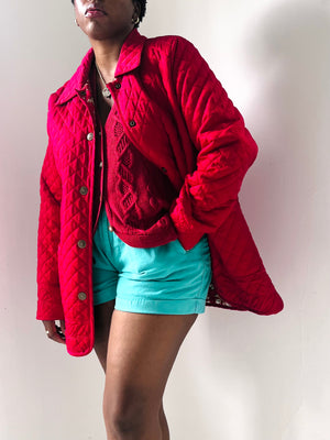 Reversible Red Quilted Cotton Jacket