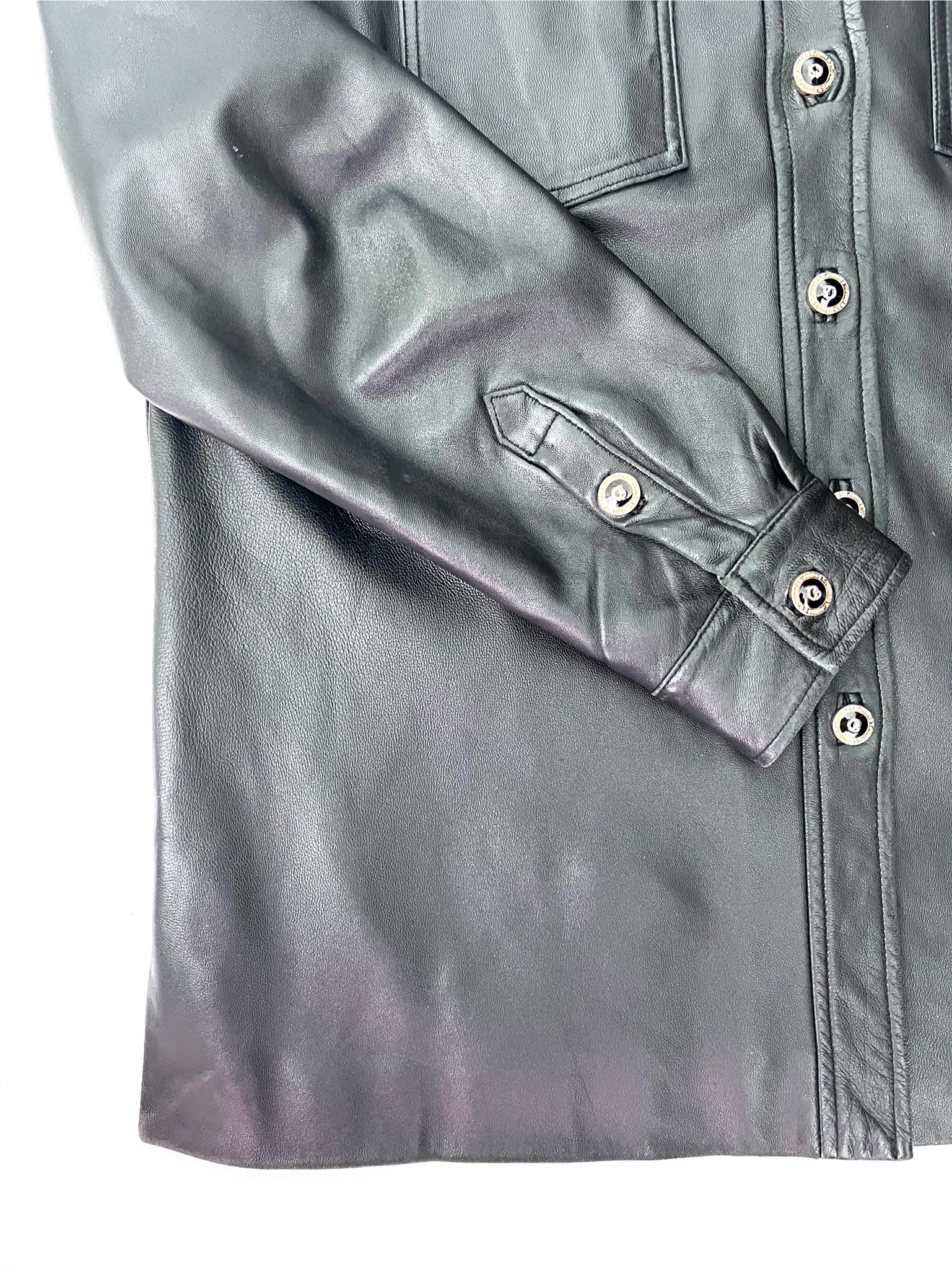 Black Leather Shirt by St. John