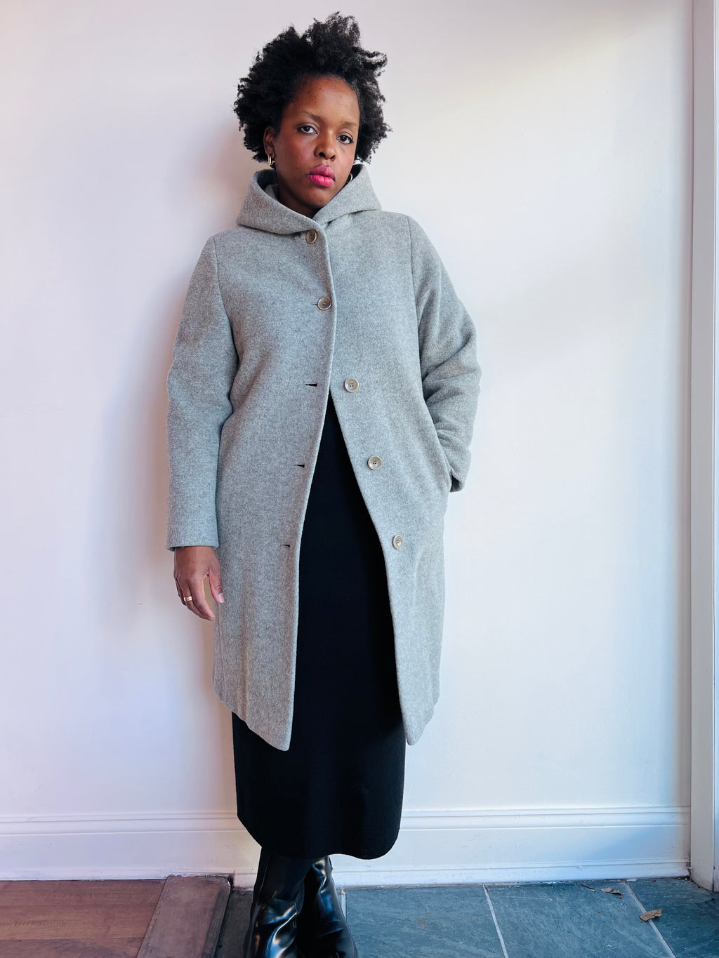 Grey Wool Coat by Anne Klein