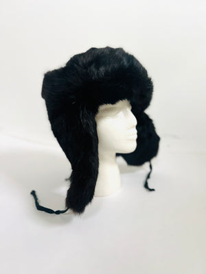 Black Fur Trapper Hat