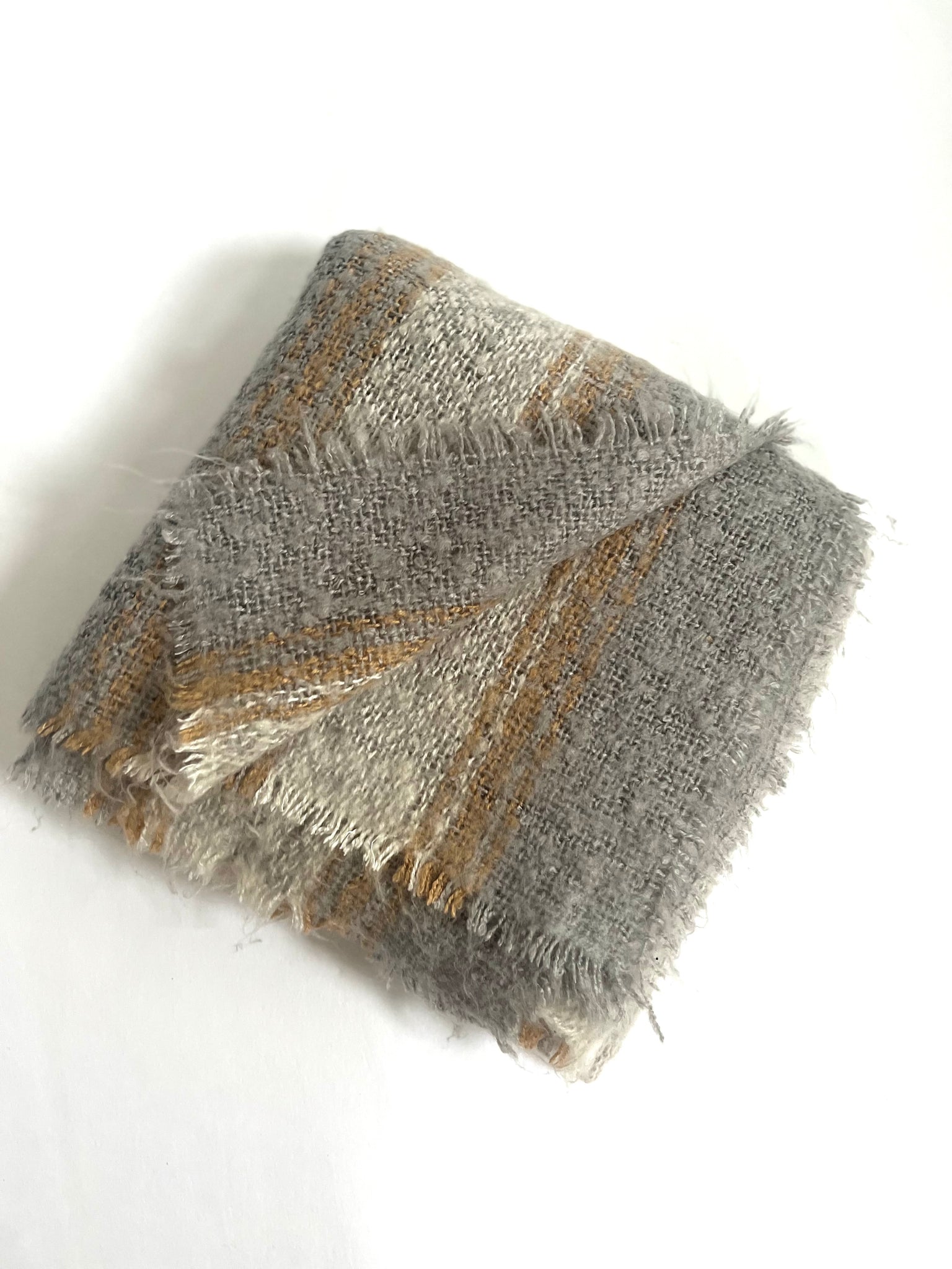 Grey & Cream Mohair Scarf