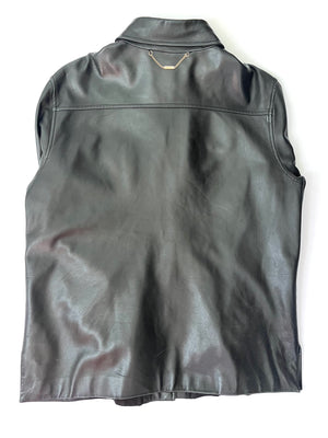 Black Leather Shirt by St. John