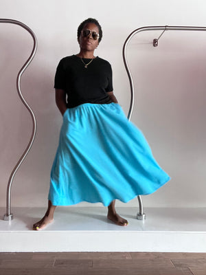 Teal Cotton Swing Skirt