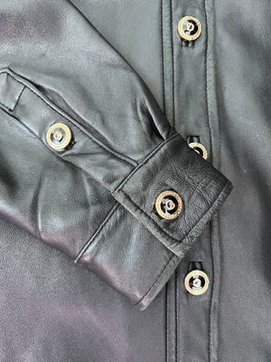 Black Leather Shirt by St. John