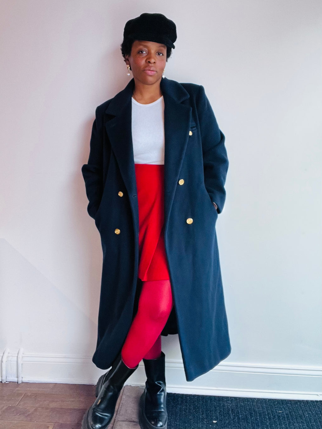 Navy Wool Coat