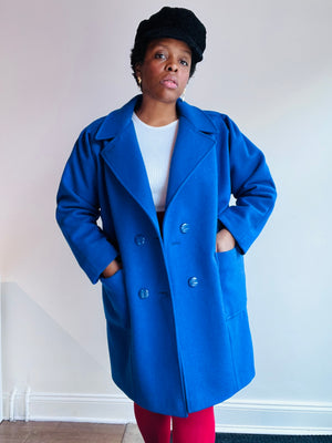 Royal Blue Wool Coat