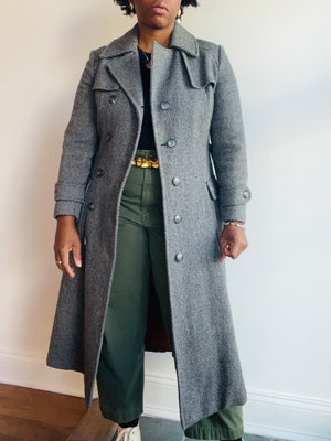 Grey Wool Trench Coat