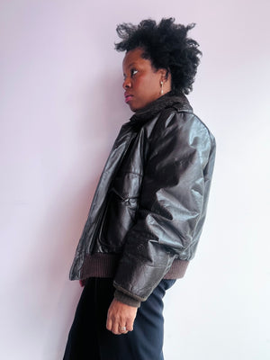 Classic Leather Bomber Jacket