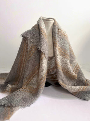 Grey & Cream Mohair Scarf