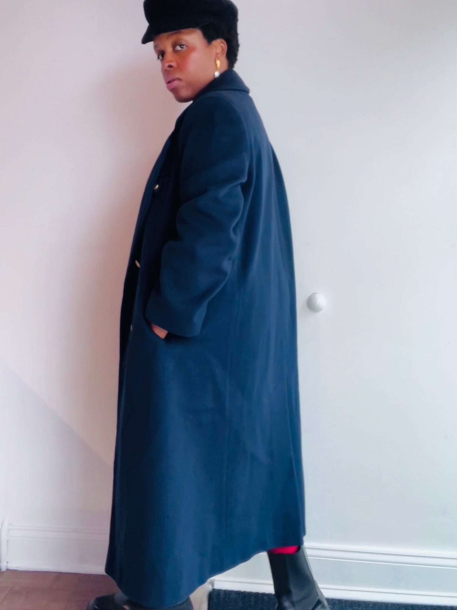 Navy Wool Coat