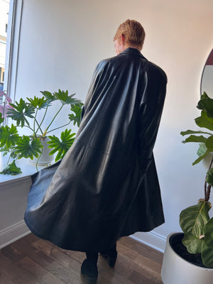 Black Leather Trench Coat