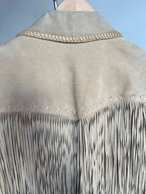 Sand Suede Fringe Jacket