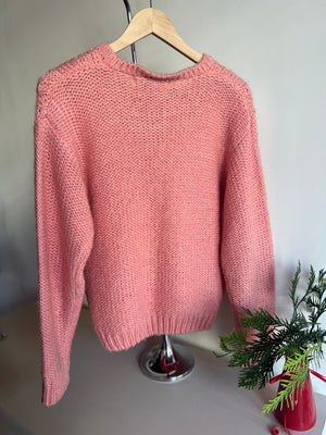 Pink Cable Knit Sweater