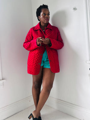 Reversible Red Quilted Cotton Jacket