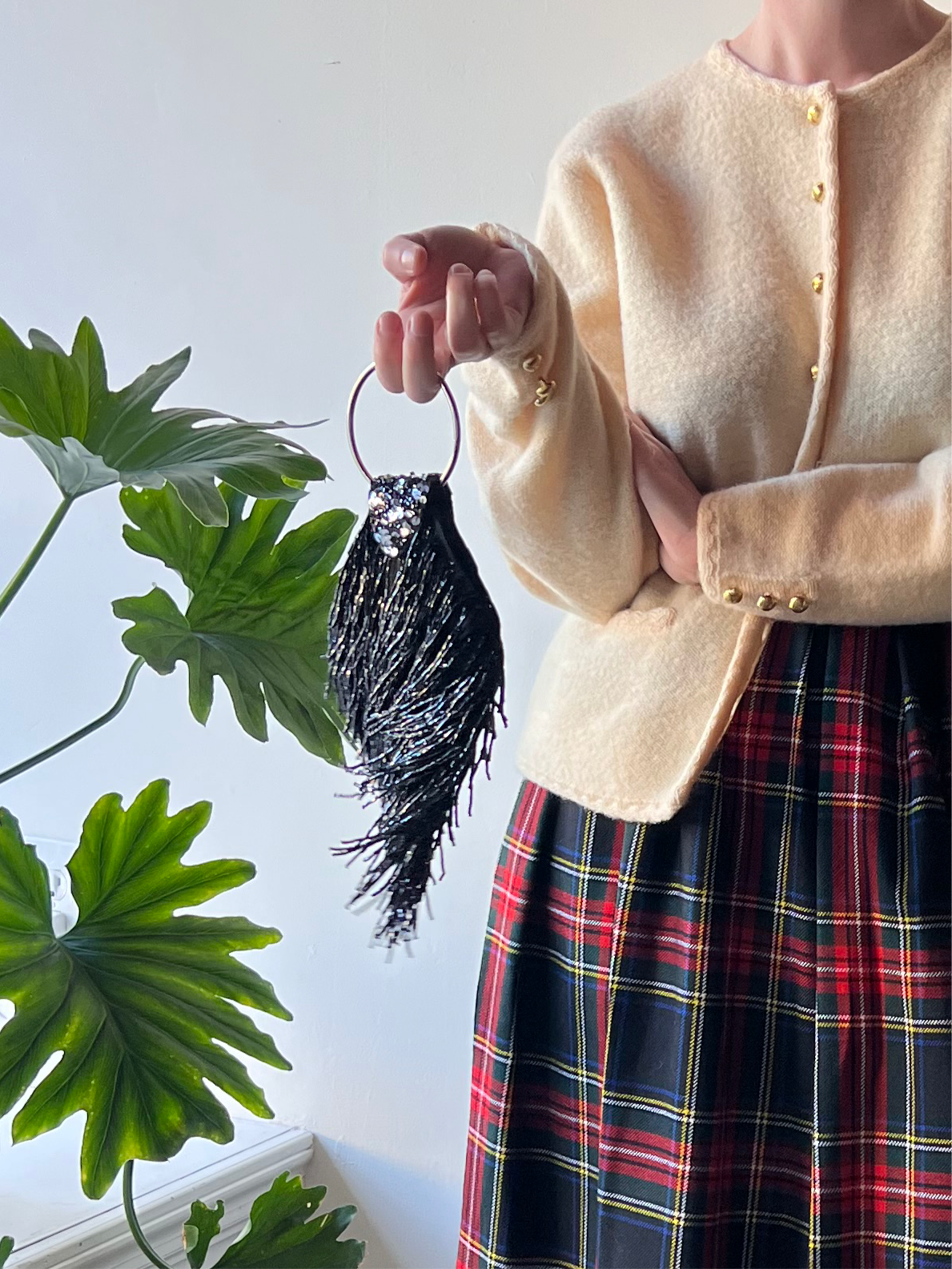 Black Fringe Evening Bag