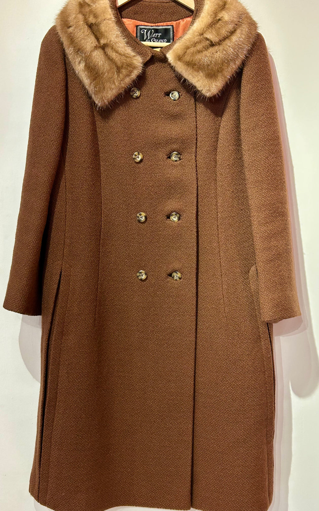 Bown Wool Coat with Fur Collar