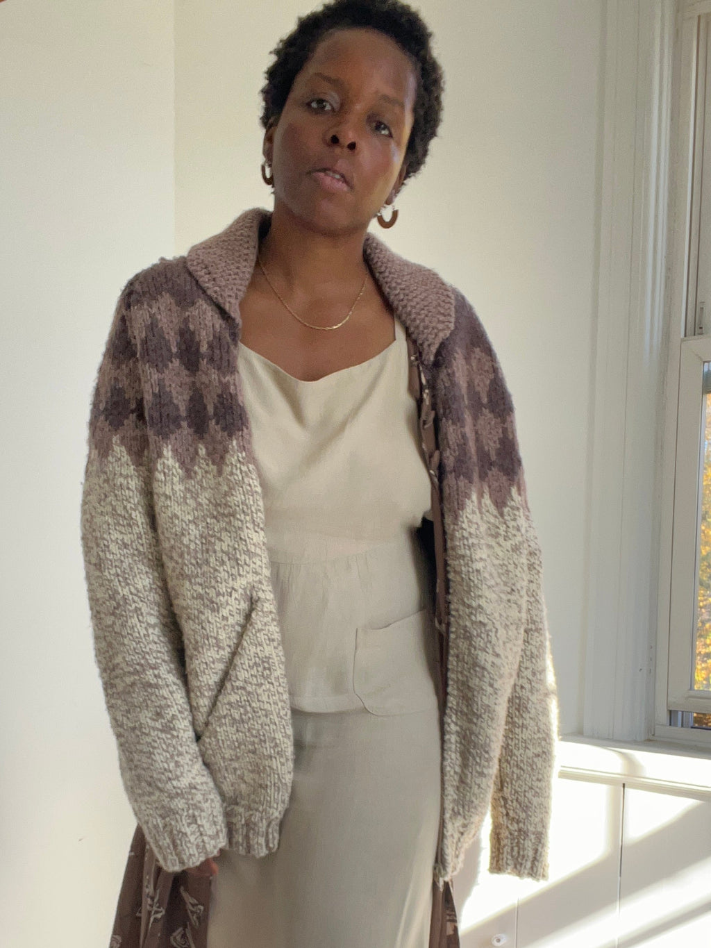 Cowichan Wool Cardigan - Oat